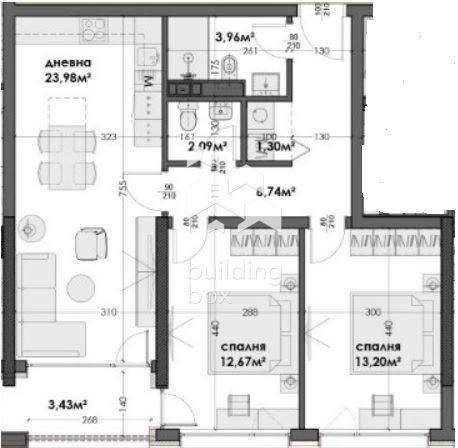 Тристаен апартамент в новострояща се сграда - 0