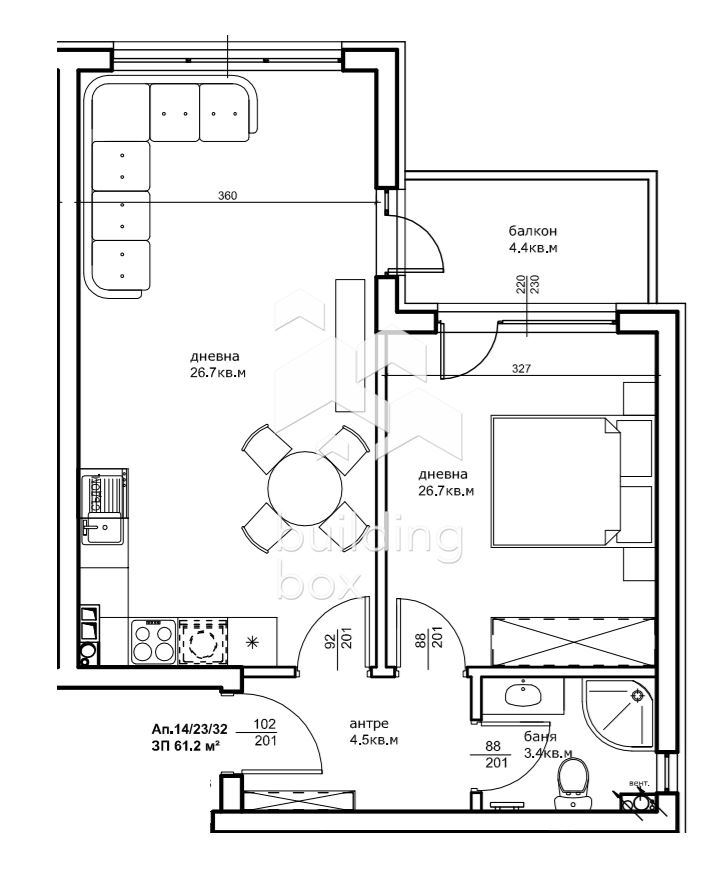 Двустаен апартамент с акт 14 - 0