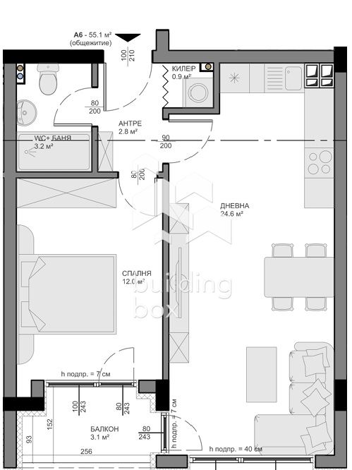 Двустаен апартамент в новострояща се жилищна сграда - 0