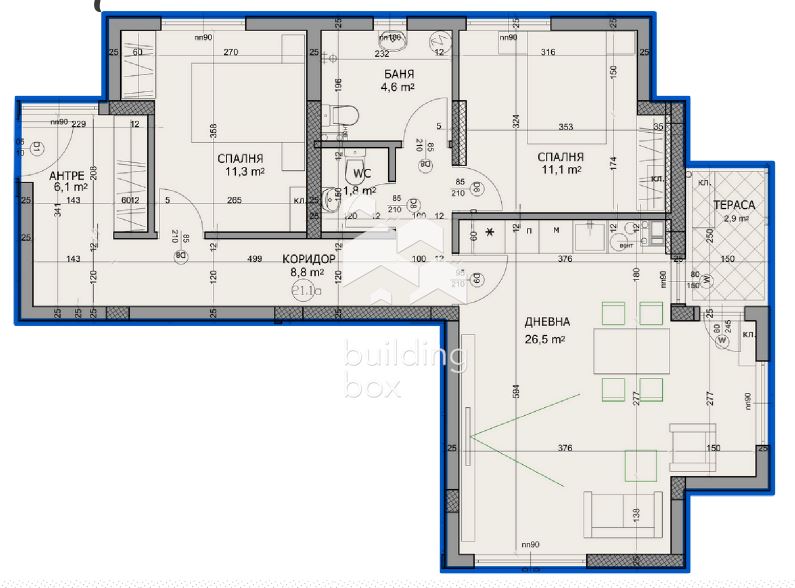 Тристаен апартамент - кв. Христо Смирненски - 0