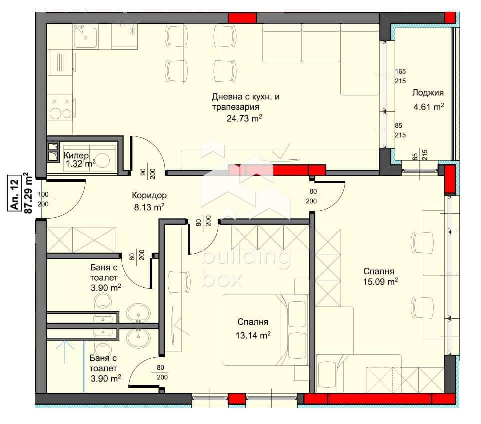Тристаен апартамент в новострояща се сграда - 0