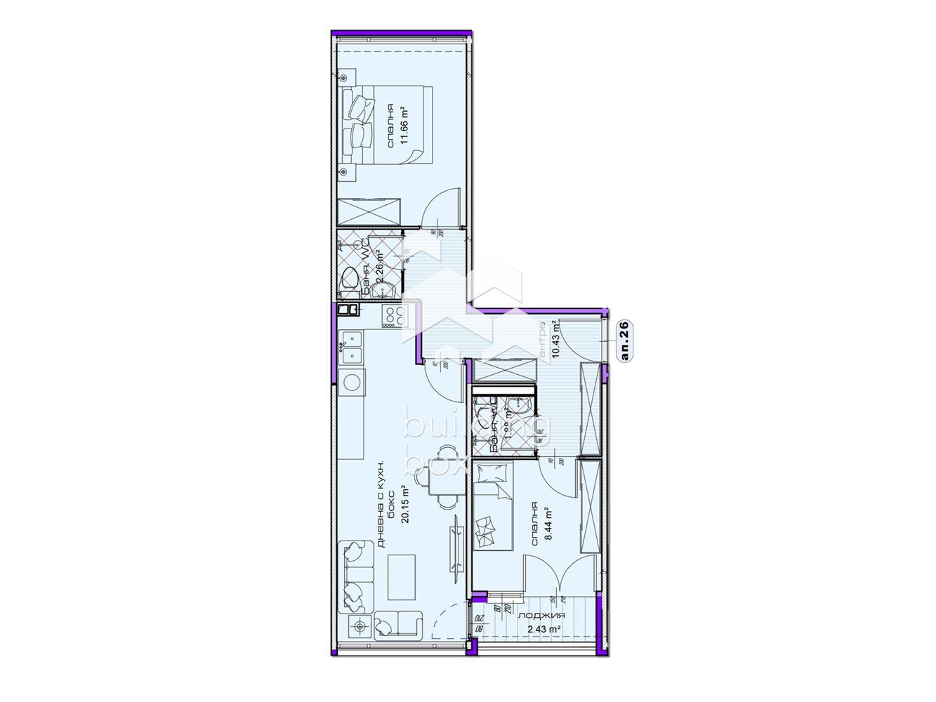 Тристаен апартамент в новострояща се сграда в град Шумен - 0