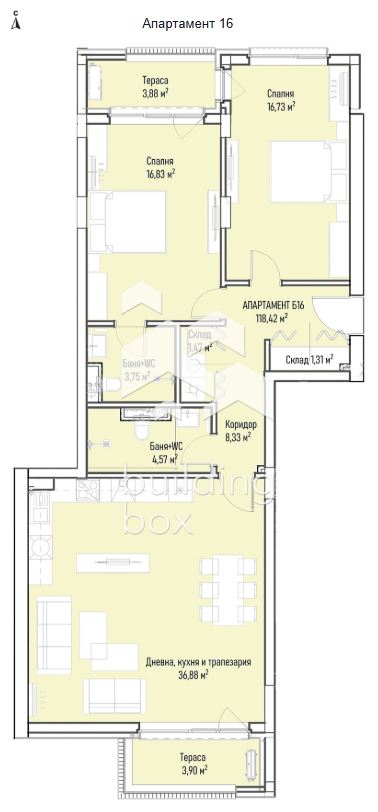 Продава 3-стаен - 0