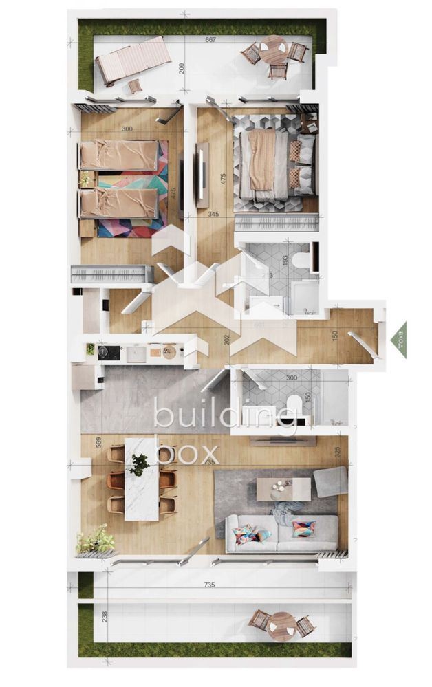 Тристаен апартамент с АКТ16 - кв. Тракия - 0