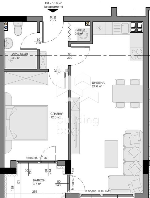 Двустаен апартамент в новострояща се жилищна сграда - 0