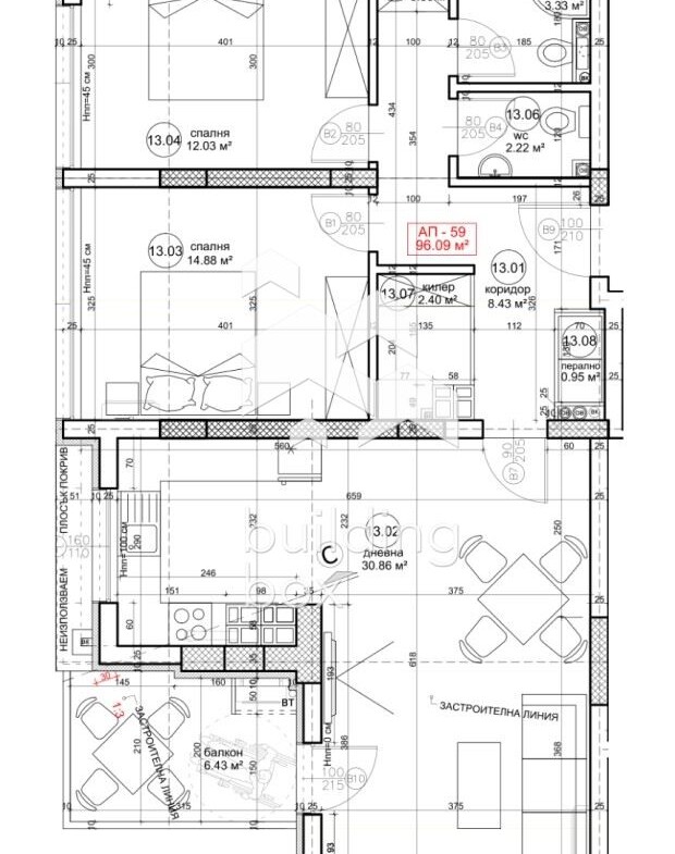 ТРИСТАЕН апартамент в новострояща се сграда - 0