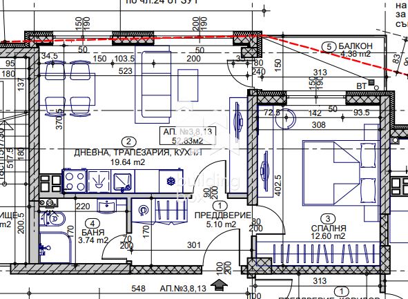 Двустаен апартамент - ж.к. Овча Купел 1 - 0