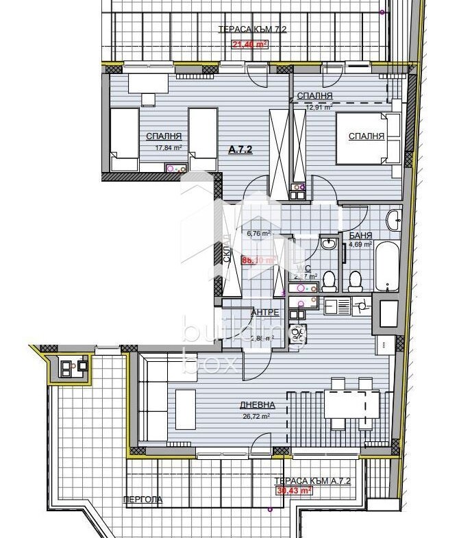 Двустаен апартамент - кв. Красно село - 0