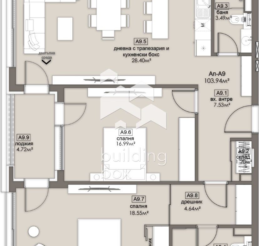 Тристаен апартамент - ж.к. Люлин 5 - 0