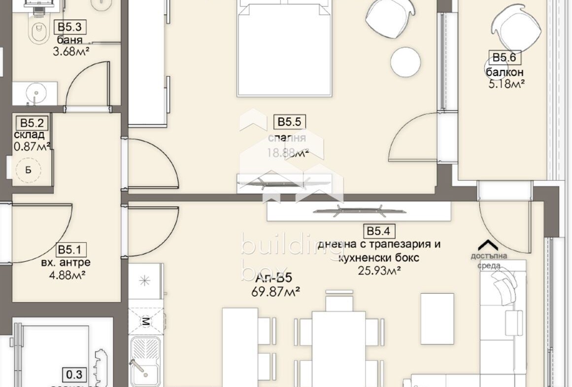 Двустаен апартамент - ж.к. Люлин 5 - 0