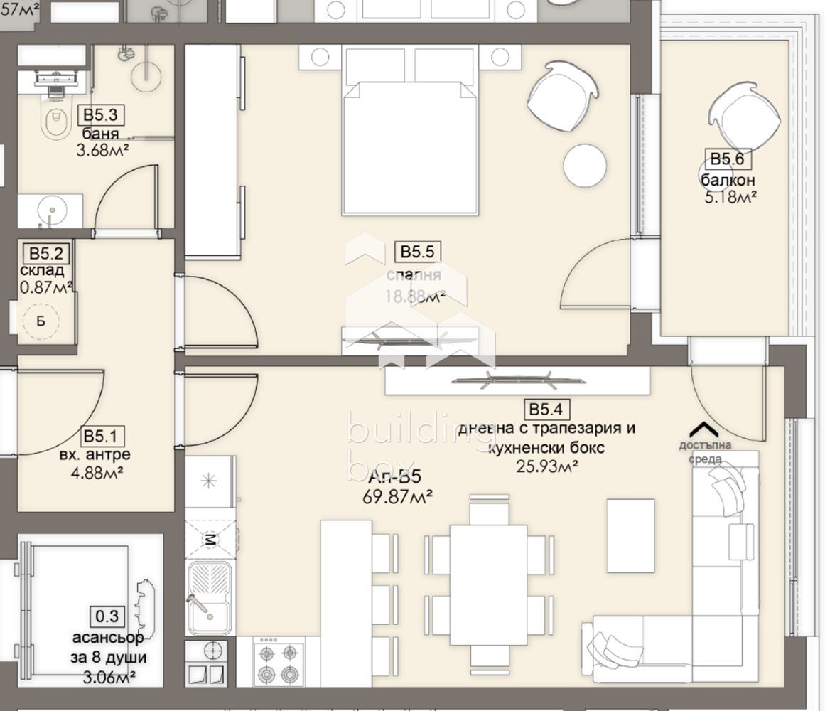 Двустаен апартамент - ж.к. Люлин 5 - 0