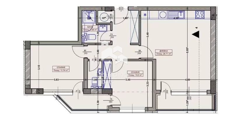 Тристаен южен до парк Възраждане - 0