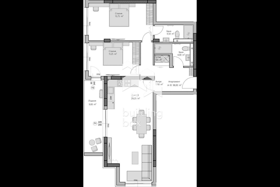 Южен тристаен апартамент - кв. Христо Смирненски - 0