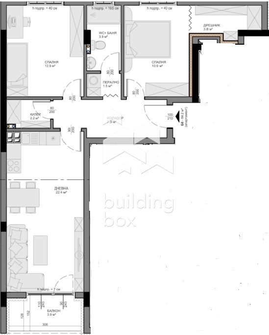 Тристаен апартамент в новострояща се жилищна сграда - 0