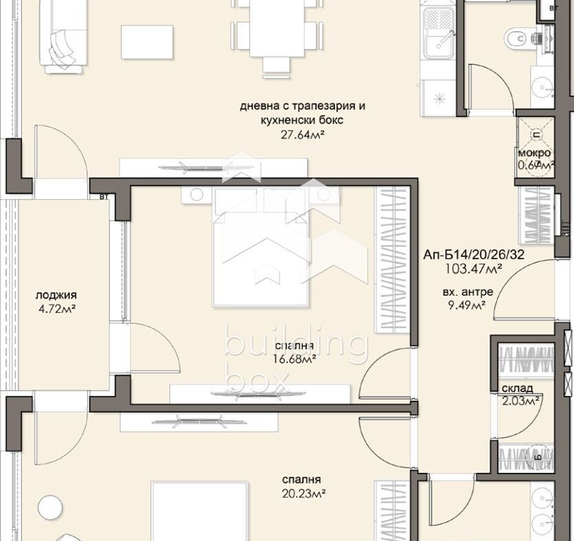 Тристаен апартамент - ж.к. Люлин 5 - 0