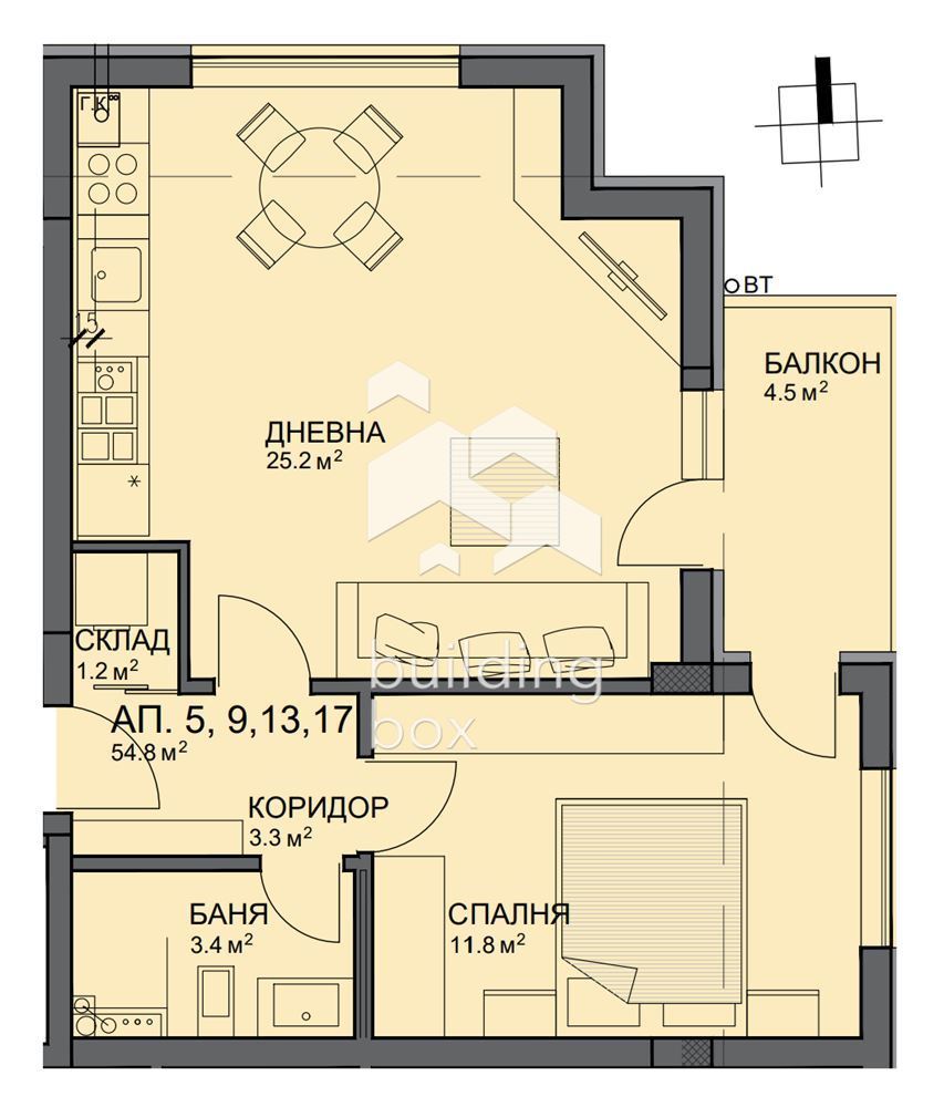 Двустаен апартамент пред АКТ 16 - кв. Малинова долина - 0