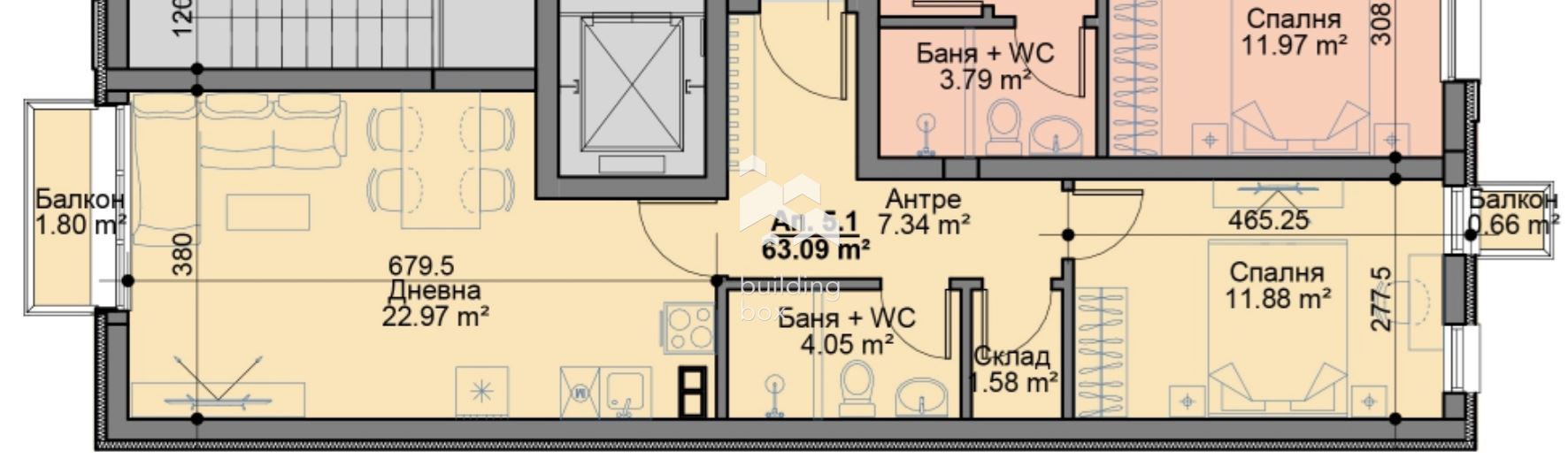 Двустаен апартамент - кв. Овча купел - 0