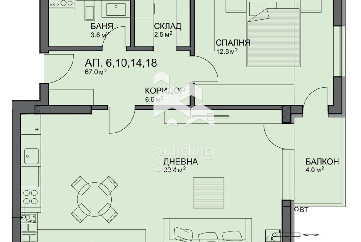 Двустаен апартамент - кв. Малинова долина - 0