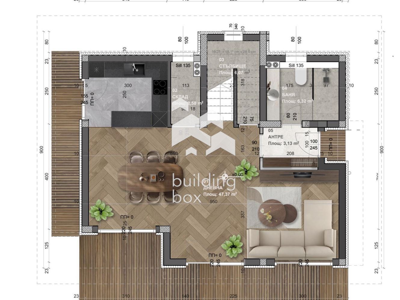 Пред АКТ 16! Схема на плащане 10 на 90! Подово отопление в цената! Паркоместа в цената! - 0