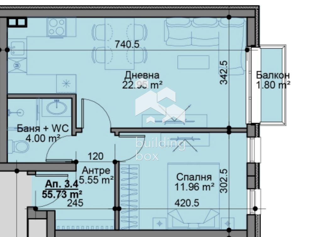 Двустаен апартамент - кв. Овча купел - 0