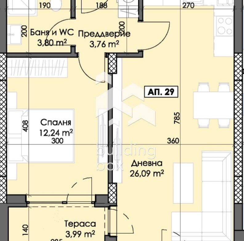 Двустаен апартамент ново строителство кв. Тракия - 0