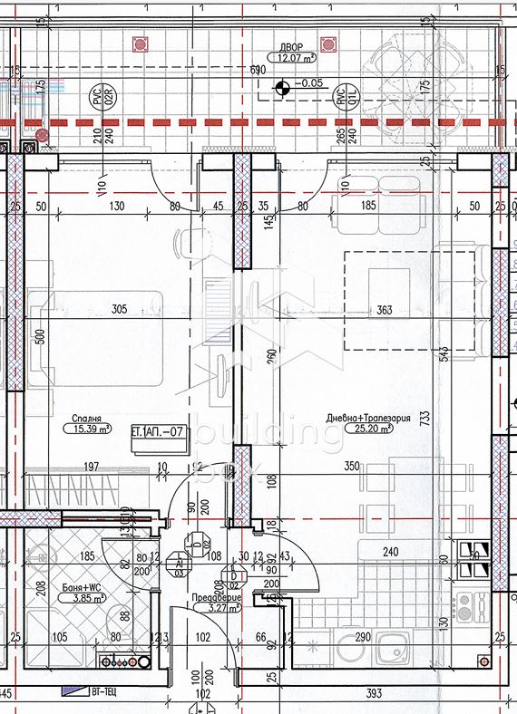 Двустаен апртамент със собствен двор 12 м2. - 0
