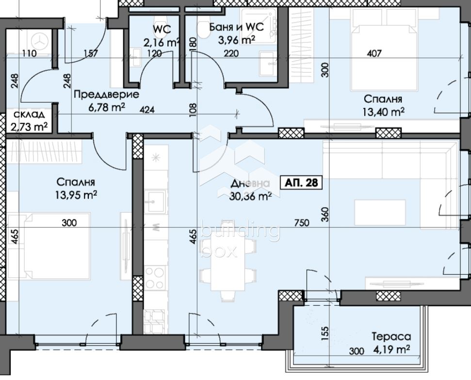 Тристаен апартамент до МОЛ Плаза, ново строителство кв. Тракия