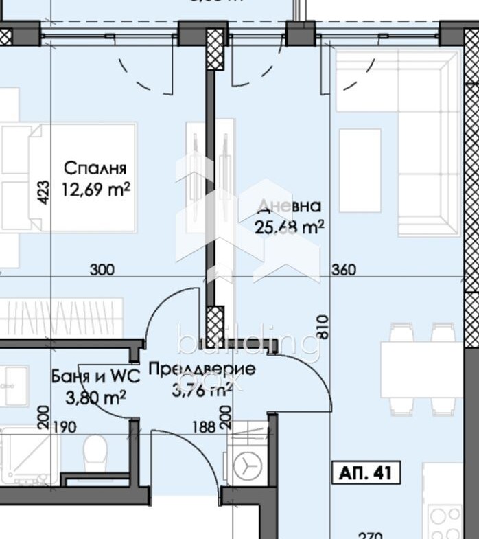 Двустаен апартамент до МОЛ Плаза в новострояща се сграда - 0
