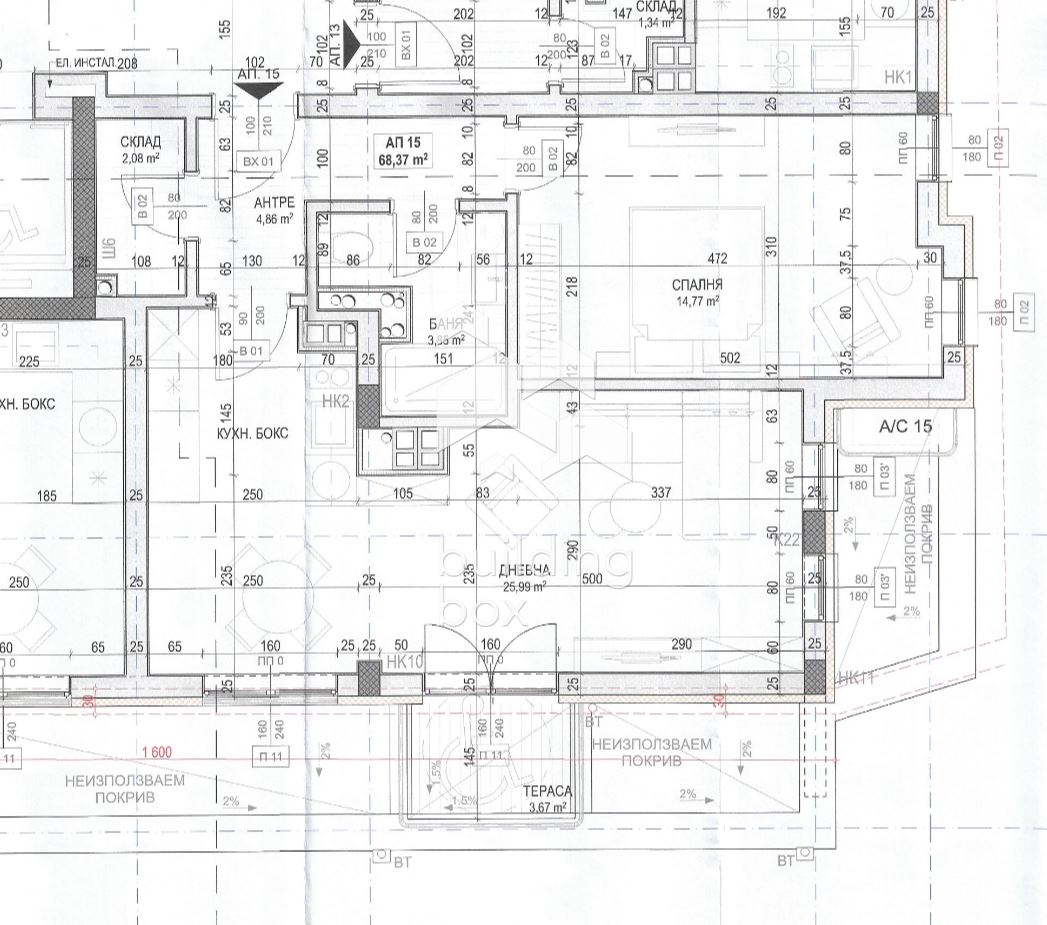 Двустаен апартамент в Сухата река