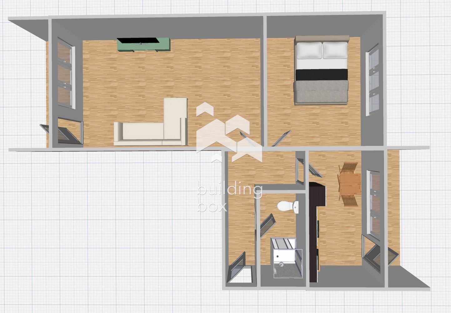 Хол спалня кухня в ж.к. Младост