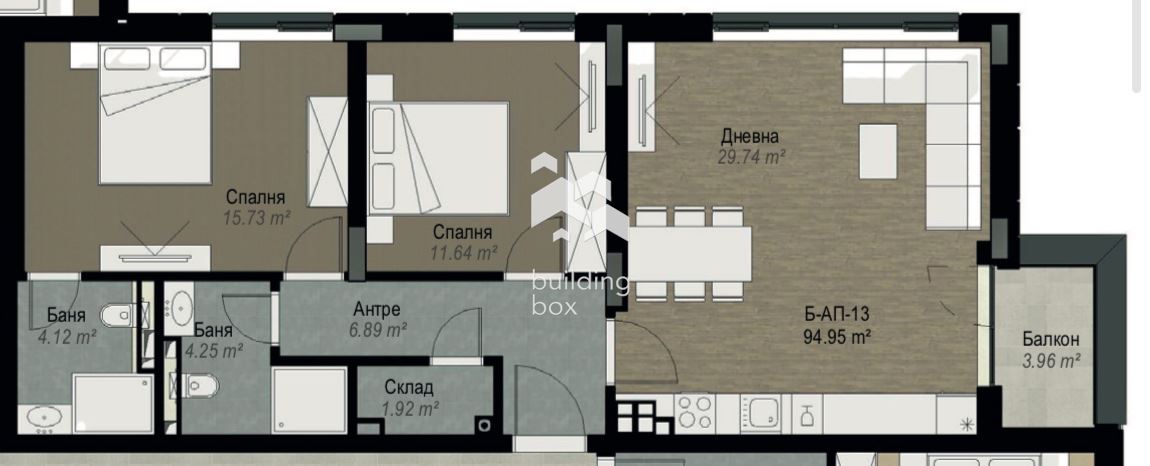 Тристаен апартамент - ж.к. Витоша - 0