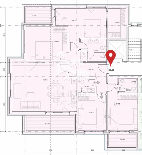 ПАНОРАМЕН МНОГОСТАЕН апартамент в ALTEA 6 , с.Бистрица със светла височина 6 м.