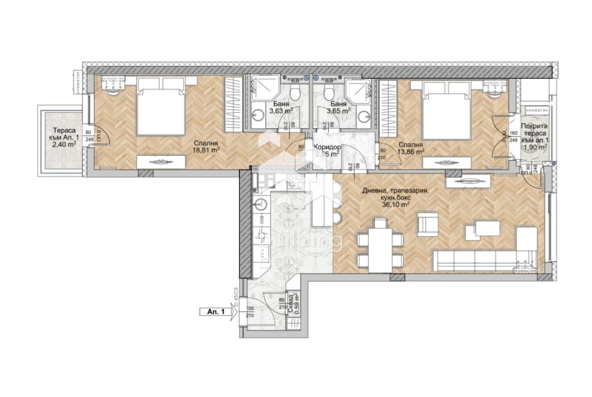 Тристаен апартамент - ж.к. Люлин 8 - 0
