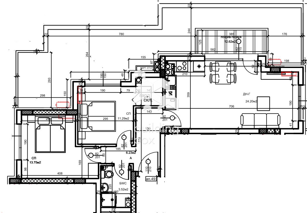 Тристаен апартамент - кв. Христо Смирненски с Акт 14 - 0