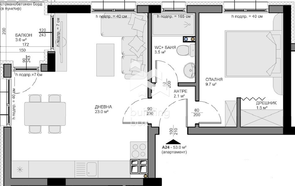 Двустаен апартамент в новострояща се жилищна сграда - 0