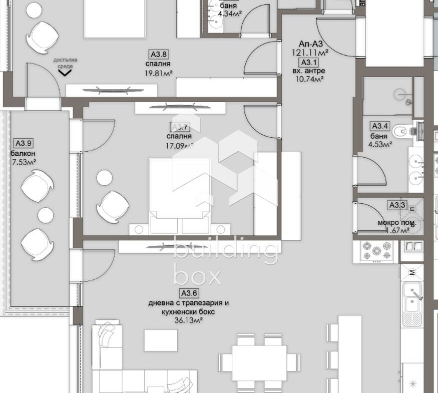 Тристаен апартамент - ж.к. Люлин 5 - 0