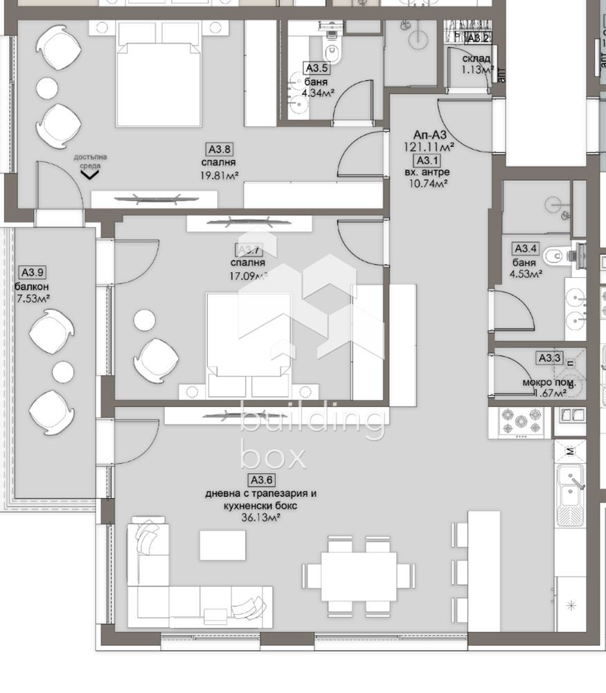 Тристаен апартамент - ж.к. Люлин 5 - 0