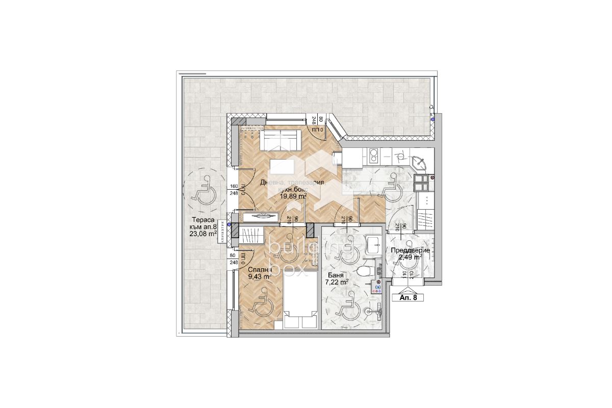 Двустаен апартамент с двор - кв. Люлин 8 - 0