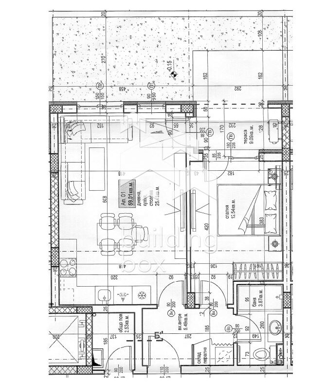 Двустаен апартамент с веранда - 0
