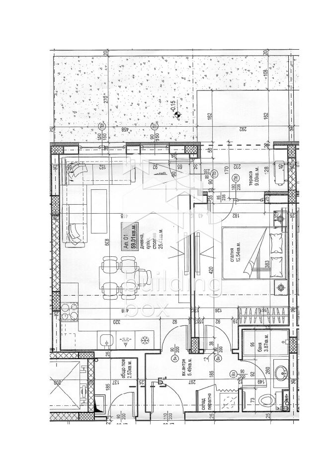 Двустаен апартамент с веранда - 0