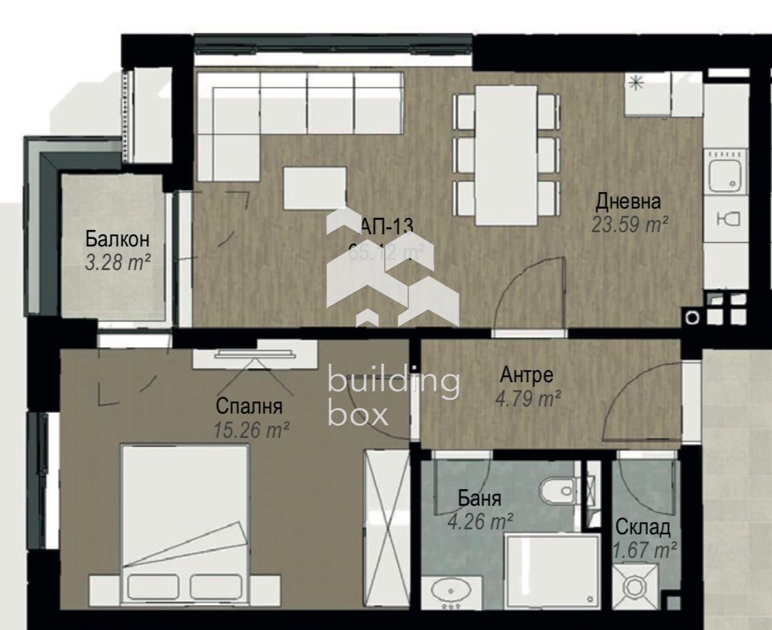 Двустаен апартамент - ж.к. Витоша - 0