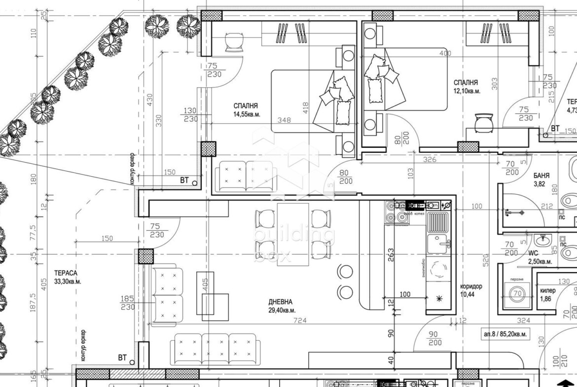 Тристаен апартамент с голяма тераса - 0