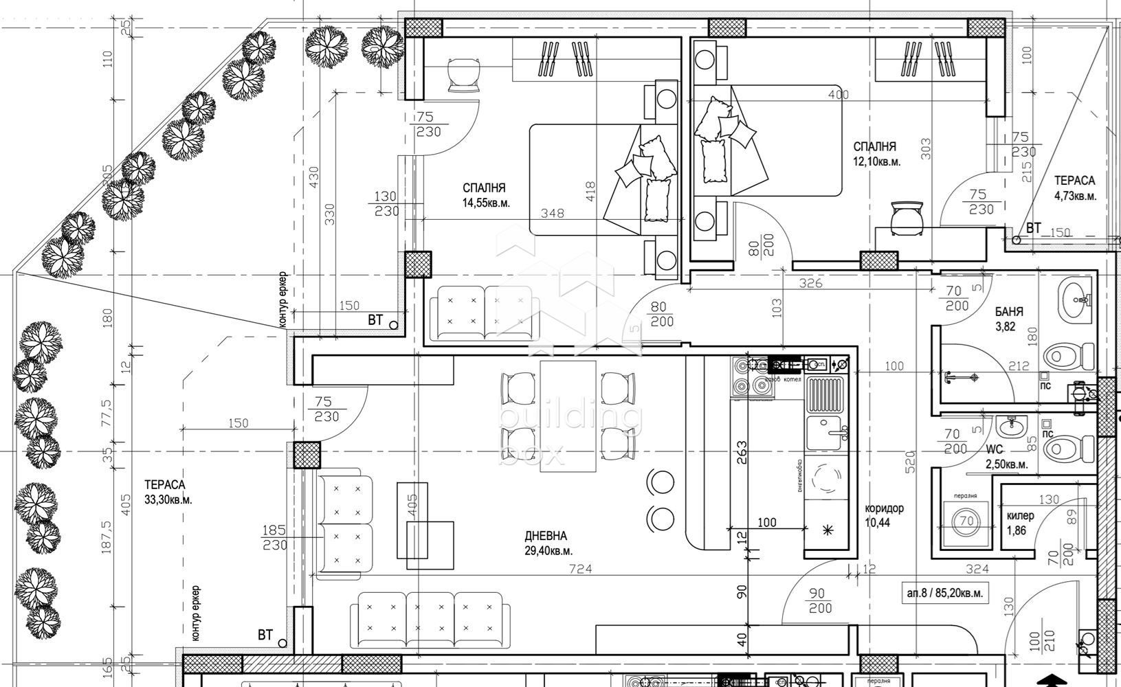 Тристаен апартамент с голяма тераса - 0