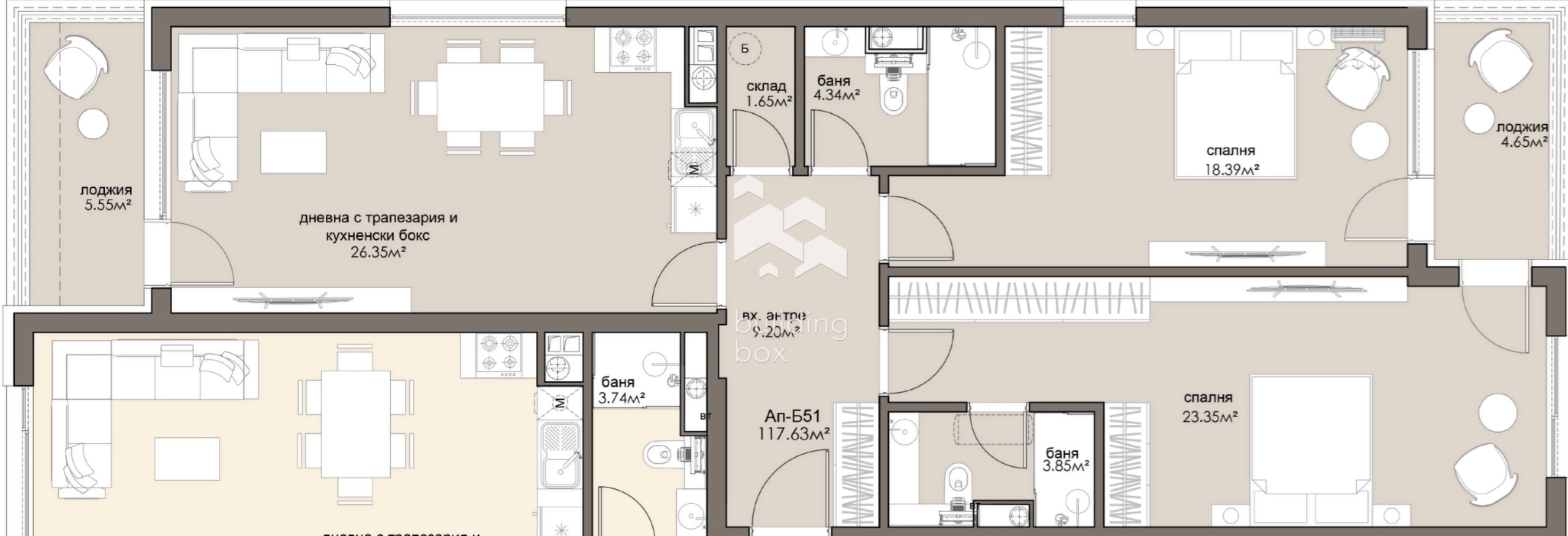 Тристаен апартамент - ж.к. Люлин 5 - 0