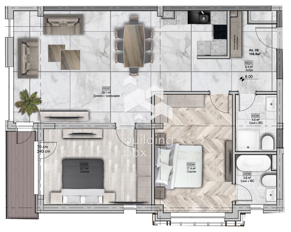 Тристаен апартамент - кв. Горна Баня - 0