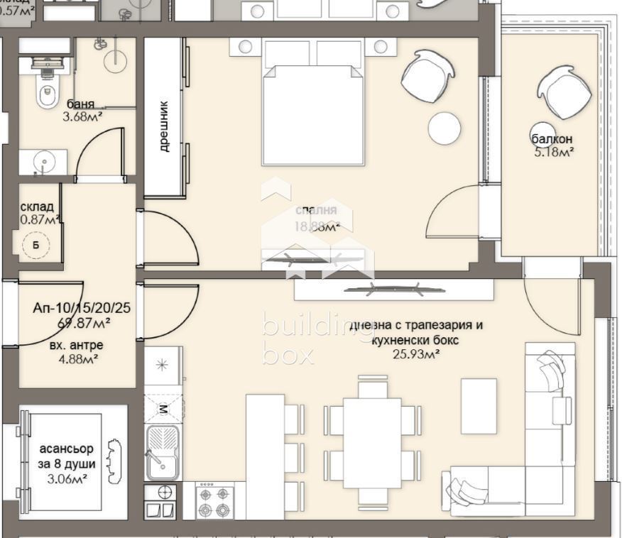 Двустаен апартамент - ж.к. Люлин 5 - 0