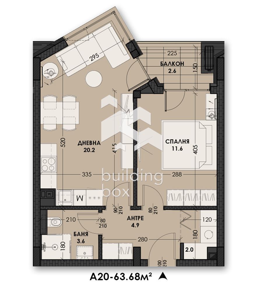 Двустаен апартамент в новострояща се сграда - 0