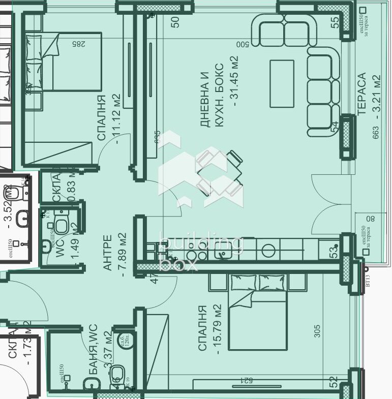 Тристаен апартамент в гр. Пловдив. - 0