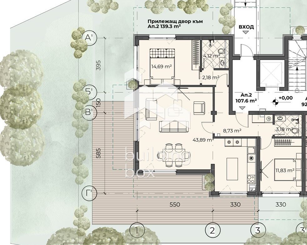Просторен 3-стаен апартамент с двор в бутиков комплекс в с.Бистрица - 0