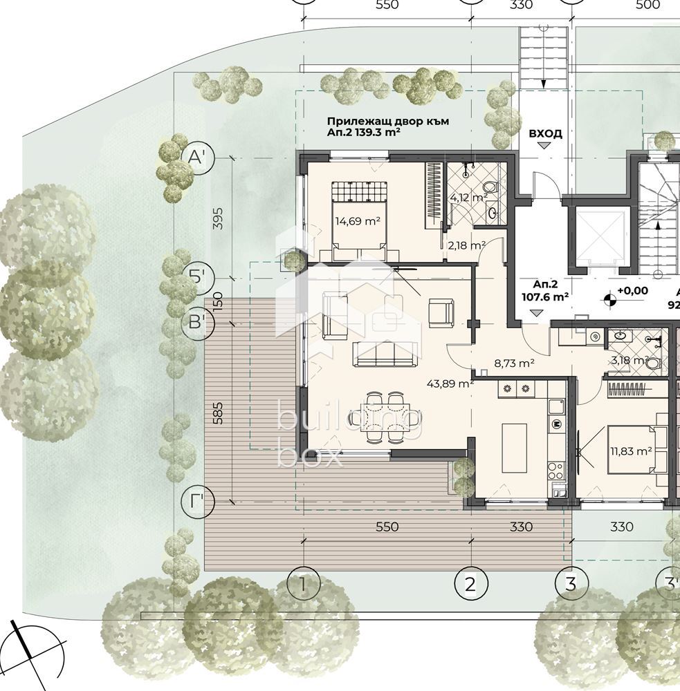 Просторен 3-стаен апартамент с двор в бутиков комплекс в с.Бистрица - 0
